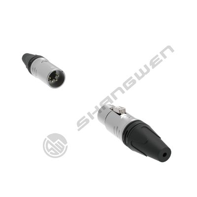 4-Pin XLR Mount Connector Indoor Audio IP40 Protection 4-Pole Wireless DMX Cable Connectors Sliver XLR Female Male Connector