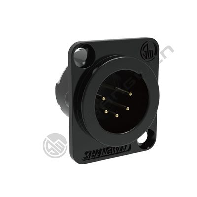 Mini 5-Pin XLR Male Audio Connector IP40 Indoor Shell with Gold Contacts Black Microphone Audio Cable Connector Plug