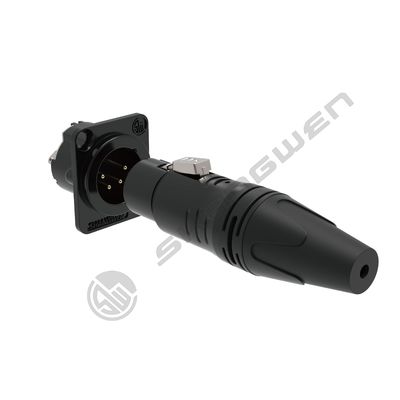 New XLR 4-Pin Female Socket IP40 Indoor Audio Video Cable Connector with Solder Adapter and Jack Lead Cable Connector