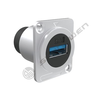9Pin Shielded Dustproof Double Port USB Type A/B 3.0 Data Cable ConnectorUSB Panel Socket Female Seat Water Proof Metal