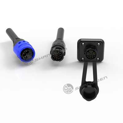 Environmental M19 Male Plug 3 Holes 9 Pin Industrial Connector With CE FCC