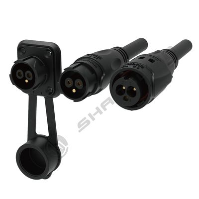 M19 Series Power Input Cable Push-pull Self-locking Black Connection Industrial 3 Pin Male Socket  Power Connector