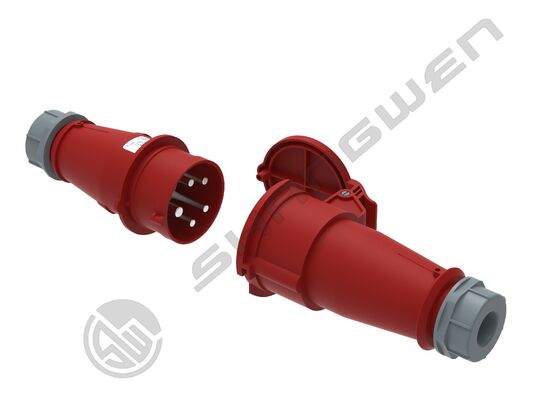 IP44 Industrial Male and Female Plug Couplers 16A 5P  IP44  Male Female Industrial Plug Socket Red IP44 Industrial 5Pin 16A