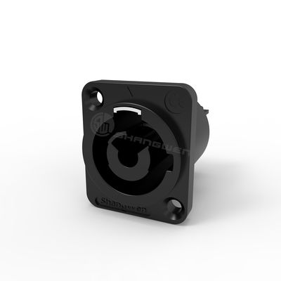 Ip65 3 Pin Γυναικείο Αδιάβροχο Συνδετήρα Ηλεκτρικής Ενέργειας Μαύρη έξοδος εξωτερική Powercon