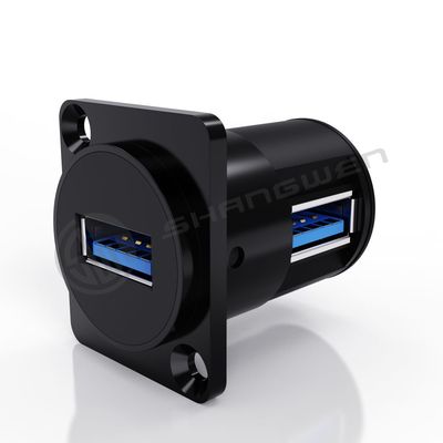 Μαύρο Πίνακα Shell Mount Connector 9 Pin 90 Angle End Data Cable USB Connector