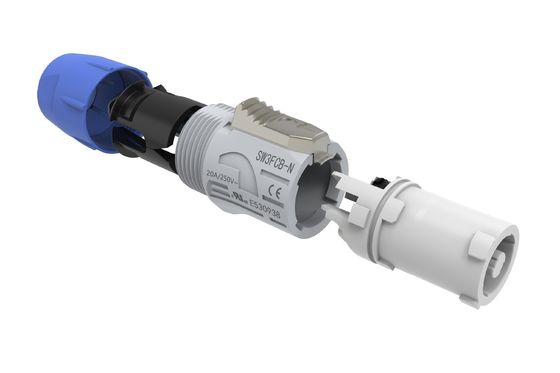 αδιάβροχος κυκλικός σύνδεσμος 3 ακίδων κυκλικός σύνδεσμος τροφοδοσίας Electrical Powercon αρσενικό υλικό PA6