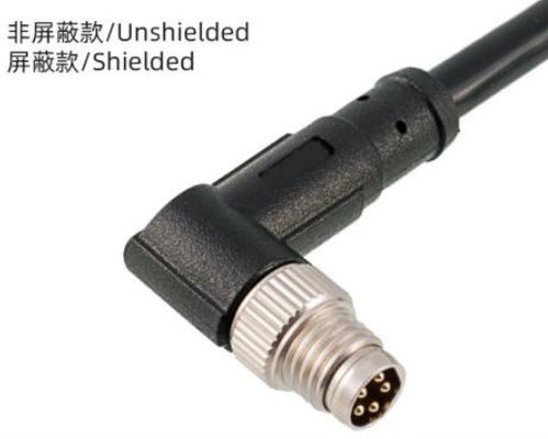 3-8Α IP67 Ανερόπλεκτο M8 Γωνιακό Άντρας Πλακ Metal Interface για εξωτερικές εγκαταστάσεις