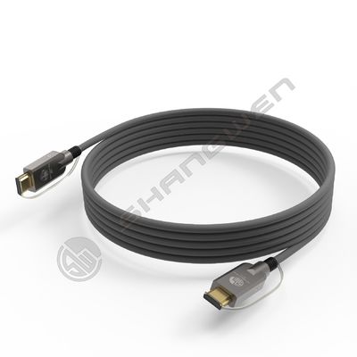 2.1 HD Σύνδεσμος λιμάνων Fiber Optic Cable TPU Shell Stainless Steel 304 θωρακισμένο σωλήνα Silicon Line Chip 4K 60Hz 8K 144Hz OD 6.0mm