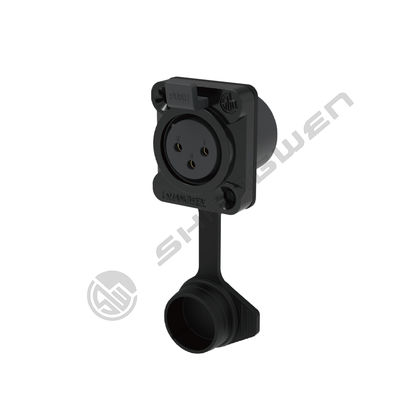 Ανερόπνευστο εξωτερικό 3 Pin XLR Plug Female Socket Adapter Σύνθετο υλικό DMX Panel Mount Audio Wire Connector Χαλκό για ισχύ