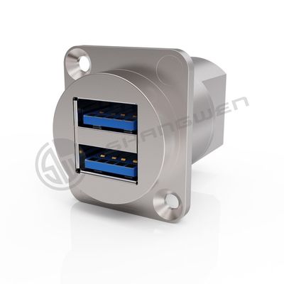 9Pin Shielded Dustproof Double Port USB Type A/B 3.0 Data Cable Connector Custom Length Plastic ABS Housing Copper for Audio