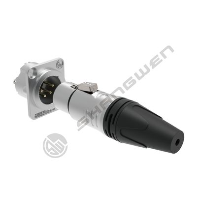 4-Pin XLR Mount Connector Indoor Audio IP40 Protection 4-Pole Wireless DMX Cable Connectors Sliver XLR Γυναικείο αρσενικό σύνδεσμο