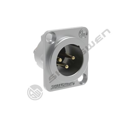 Μίνι D-Type XLR Audio Connector 3-Pin Male Socket Zinc Alloy Shell Panel Mount Jacks για ηχητικούς ομιλητές