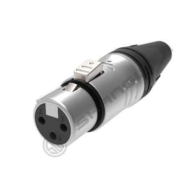 10A Ασημένια Επιχρυσωμένη Θηλυκή 3-Pin XLR Υποδοχή Αδιάβροχη Επαφές Χαλκού Εργοστασιακή DMX Σύνδεση με Σπείρωμα Κέλυφος για Τροφοδοσία