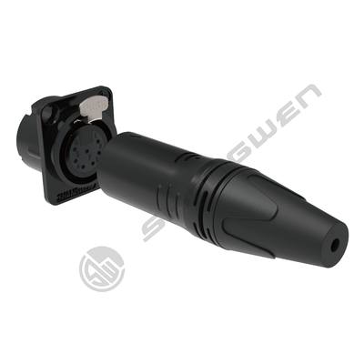 IP40 εσωτερικό καλώδιο ήχου 7-pin XLR γυναικείο σύνδεσμο πρίζας με 3,5 mm χρυσό αγωγό Shell Plating και υψηλή αντοχή