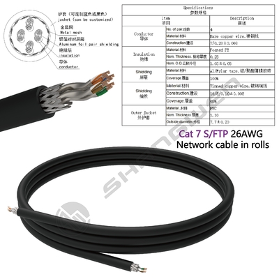 Cat 7 SFTP Shielded 10Gbps Ethernet RJ45 Network Patch Cable  SFTP Cat7 Rj45 Plug Network Lan Cable 1000ft Ethernet Cable