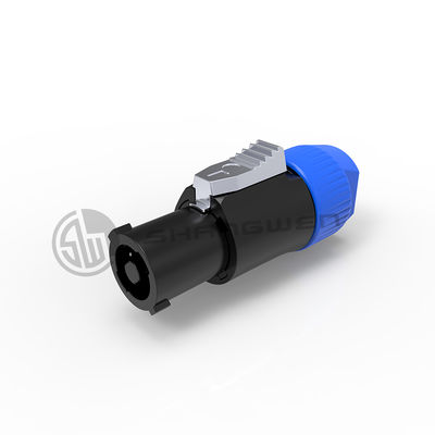 4-Pin Female Speaker Connector Glass Reinforced Alloy Nylon Housing with 3P Male for 6-15mm Cable Copper LED Wire Connections