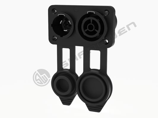 IP65 Outdoor Triple Core 2-in-1 Electrical Connection Lockable PowerCON TRUE1 Chassis Connector with Male Female Pins