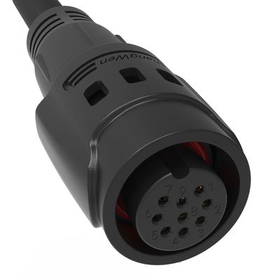 M19 Series Industrial 9 Pin Female Male Plug Signal Connector Black Push-Pull Self-Locking 9 Pin 5A Industrial Connectors