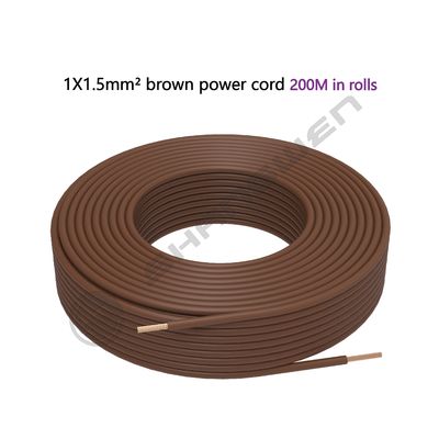 RV Single Conductor PVC Insulated Wire Power Cord 1*1.5mm² H07V-K 450/750V Brown CE CCC VDE  Insulation Bare Copper Single Core