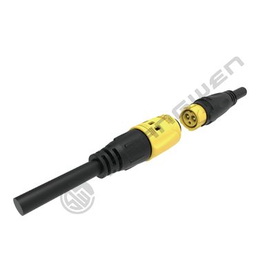 IP65 Quick Plug Output Push-pull Self-locking Yellow Industrial Female  Male Plug Power M19 Push Lock Waterproof 3 Pin Connector